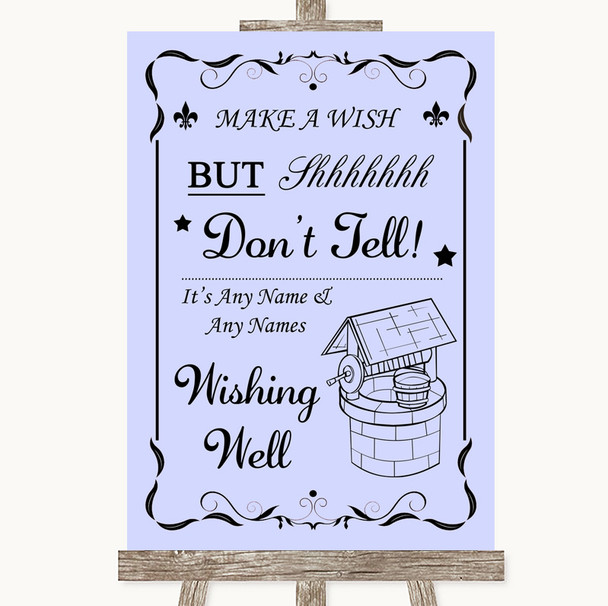 Lilac Wishing Well Message Personalised Wedding Sign