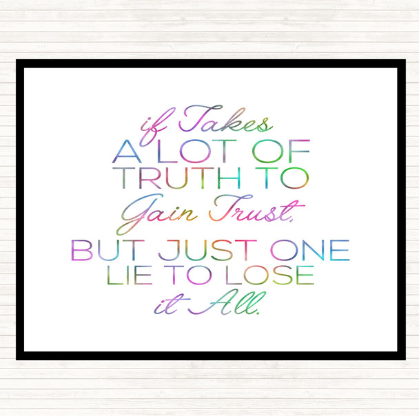 A Lot Of Truth Rainbow Quote Dinner Table Placemat