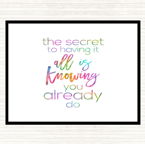 Having It All Rainbow Quote Mouse Mat Pad
