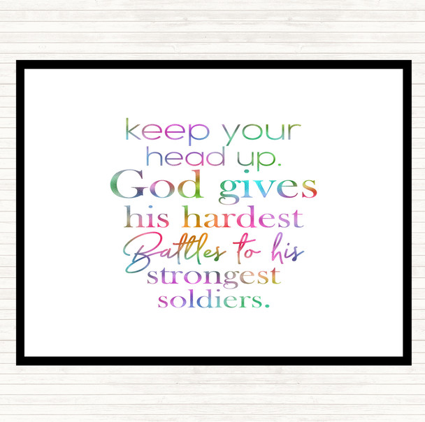 Head Up Rainbow Quote Mouse Mat Pad