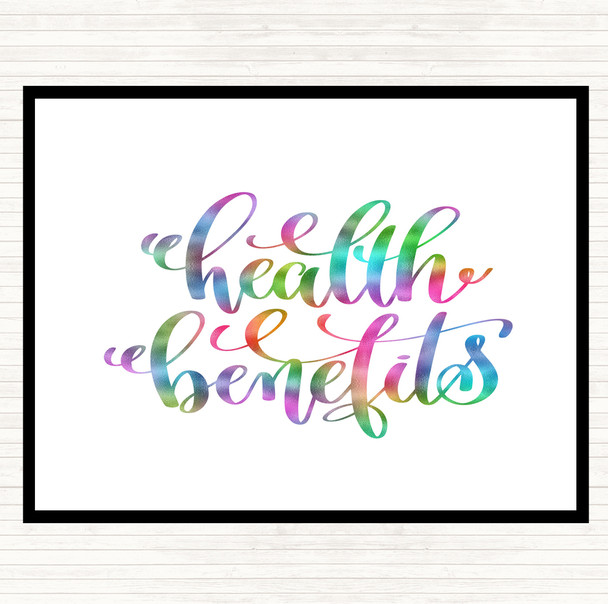 Health Benefits Rainbow Quote Dinner Table Placemat