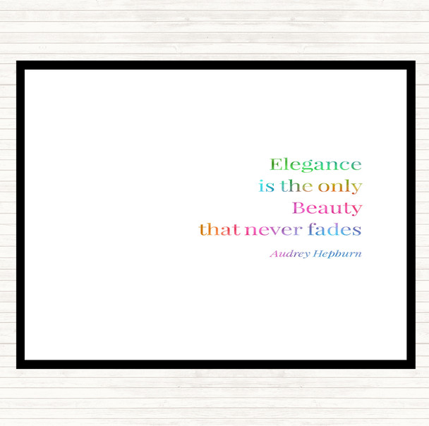 Audrey Hepburn Elegance Rainbow Quote Dinner Table Placemat