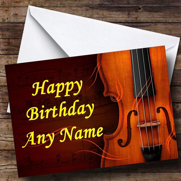 Violin Personalised Birthday Card