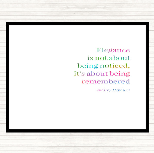 Audrey Hepburn Elegance Be Remembered Rainbow Quote Mouse Mat Pad