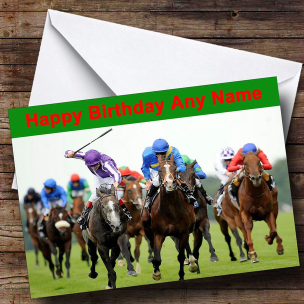 Horse Racing Personalised Birthday Card