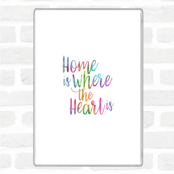 Home Is Rainbow Quote Jumbo Fridge Magnet