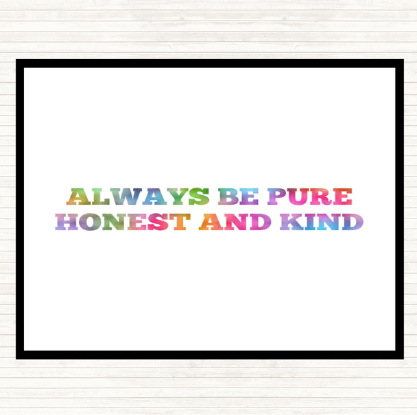 Honest And Kind Rainbow Quote Dinner Table Placemat