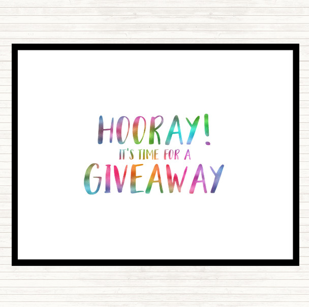 Hooray Rainbow Quote Dinner Table Placemat