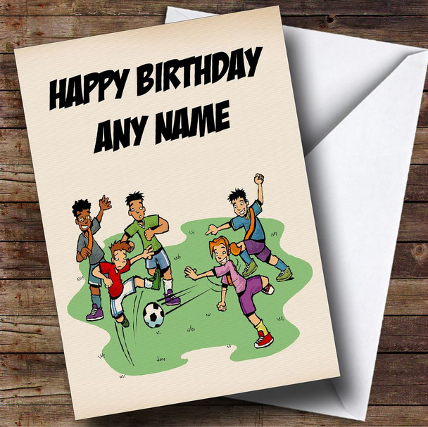 Kids Football Personalised Birthday Card