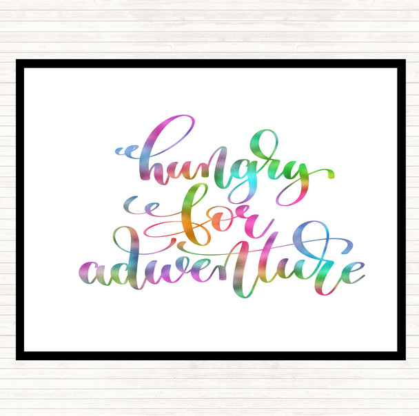 Hungry For Adventure Rainbow Quote Mouse Mat Pad