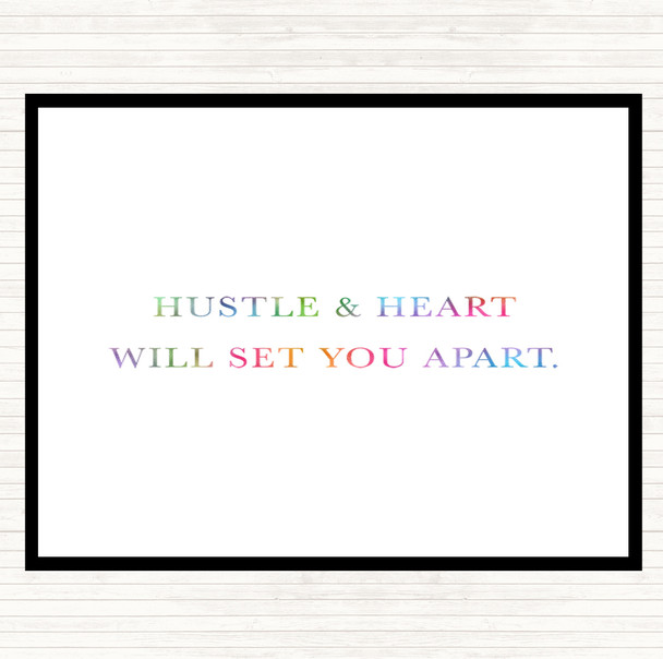 Hustle And Heart Rainbow Quote Dinner Table Placemat