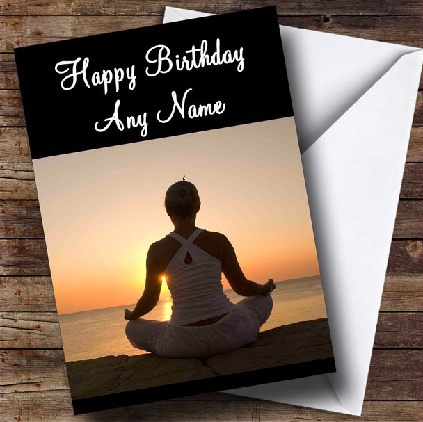 Yoga Personalised Birthday Card