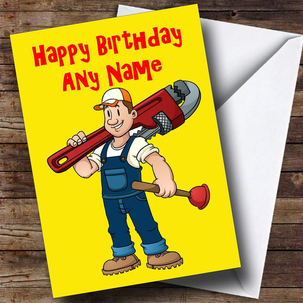 Plumber Personalised Birthday Card