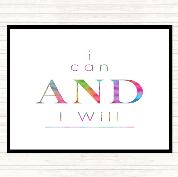 I Can And Will Rainbow Quote Mouse Mat Pad