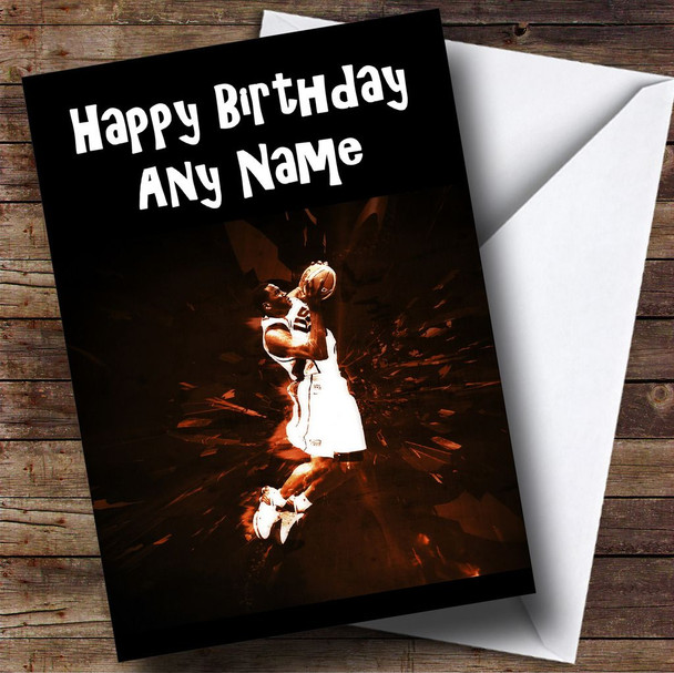 Basketball Slam Dunk Personalised Birthday Card