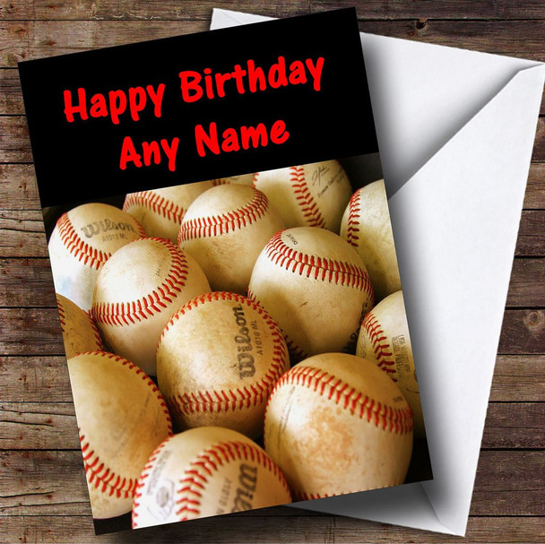 Baseball Personalised Birthday Card