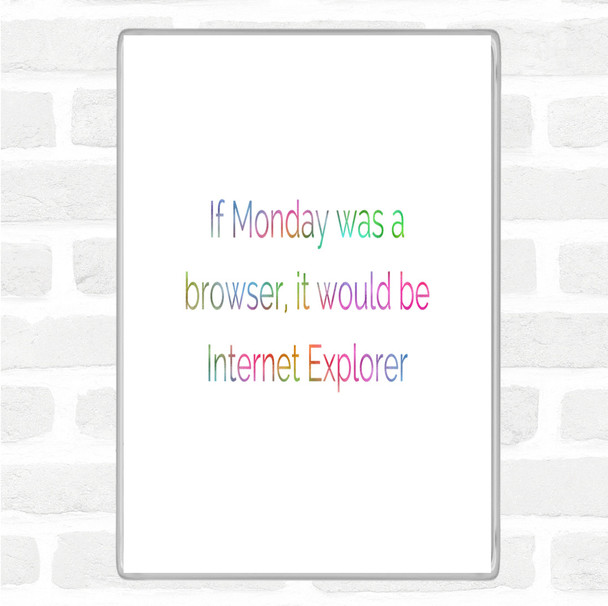 If Monday Was A Browser Rainbow Quote Jumbo Fridge Magnet