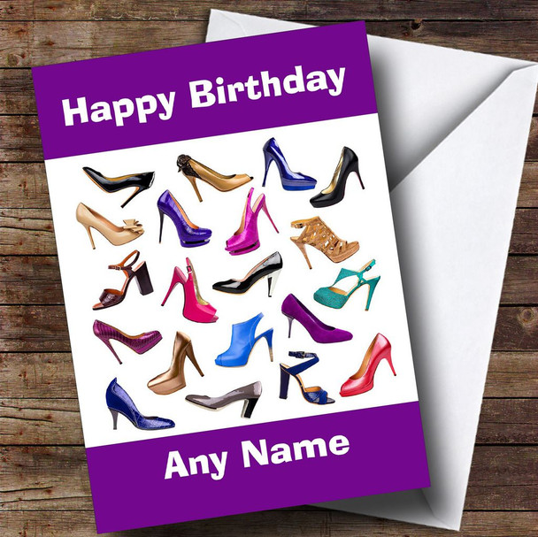 Girls Shoe Fetish Fan Personalised Birthday Card