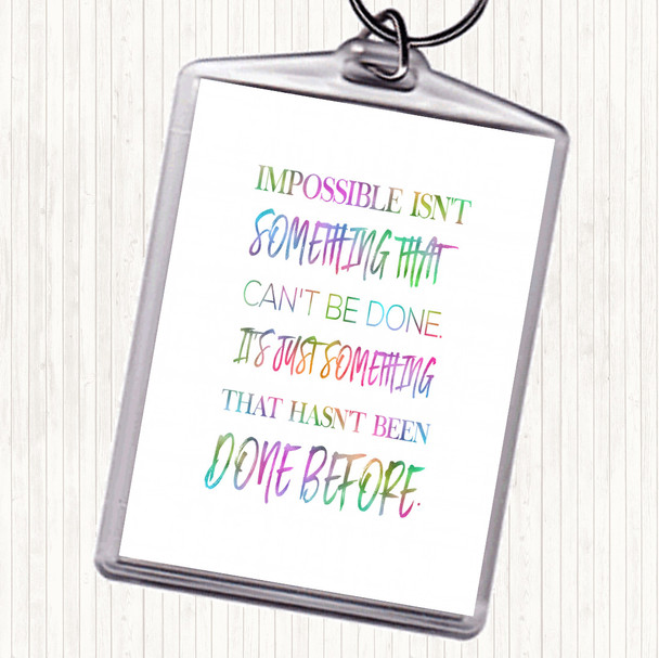Impossible Rainbow Quote Bag Tag Keychain Keyring