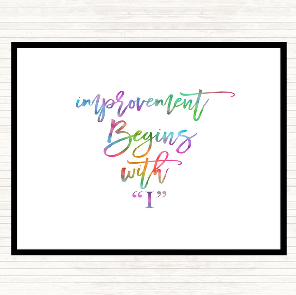 Improvement Begins Rainbow Quote Mouse Mat Pad