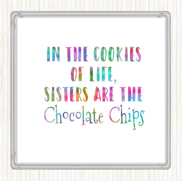 In The Cookies Of Life Rainbow Quote Drinks Mat Coaster
