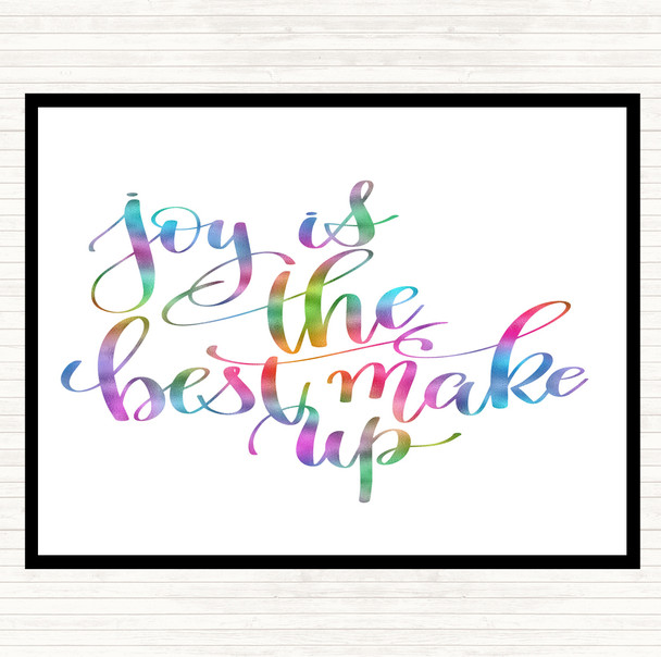 Joy Best Make Up Rainbow Quote Dinner Table Placemat