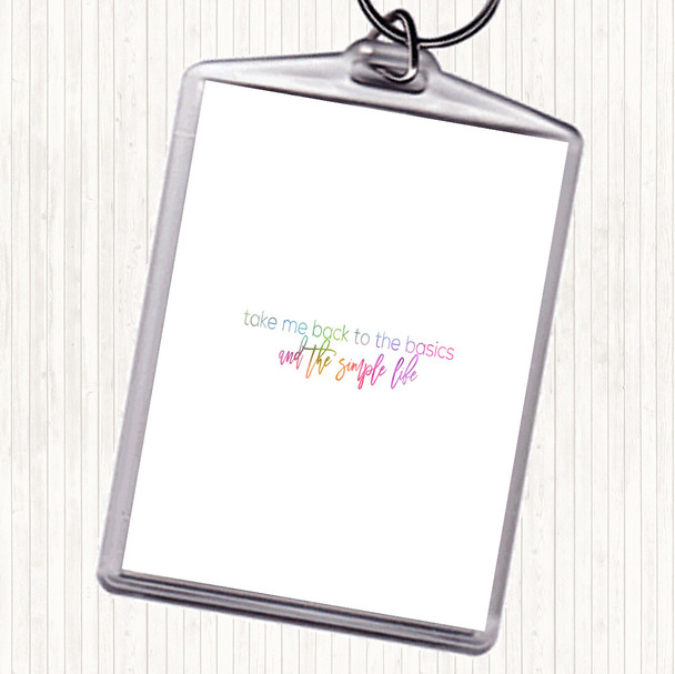 Back To The Basics Rainbow Quote Bag Tag Keychain Keyring