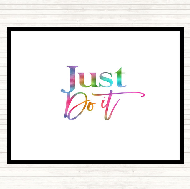 Just Do It Rainbow Quote Dinner Table Placemat