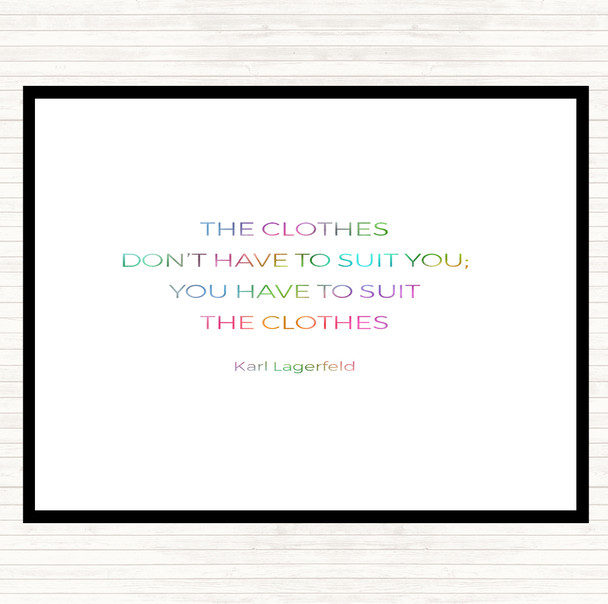Karl Lagerfield Suit The Clothes Rainbow Quote Dinner Table Placemat