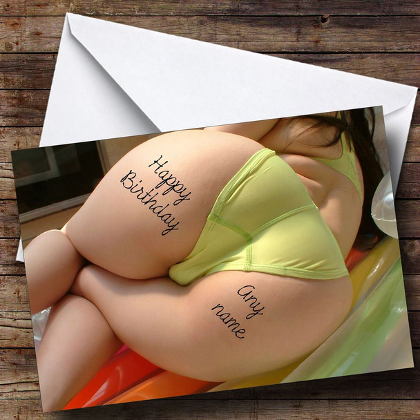 Big Bum Tattoo Personalised Birthday Card