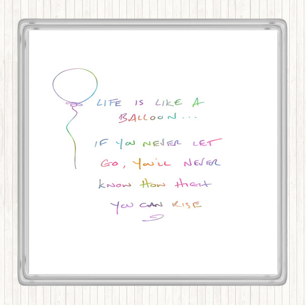 Balloon Rainbow Quote Drinks Mat Coaster