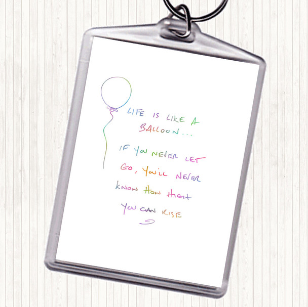 Balloon Rainbow Quote Bag Tag Keychain Keyring