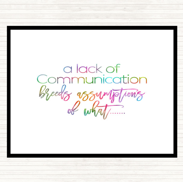 Lack Of Communication Rainbow Quote Mouse Mat Pad