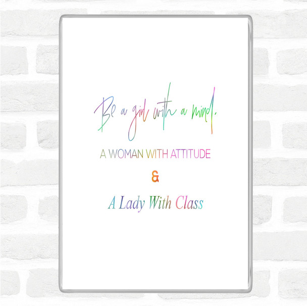 Lady With Class Rainbow Quote Jumbo Fridge Magnet