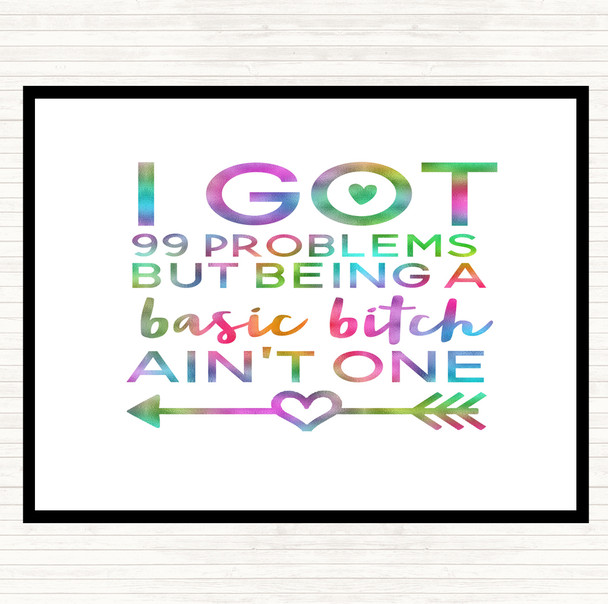 Basic Bitch Rainbow Quote Mouse Mat Pad