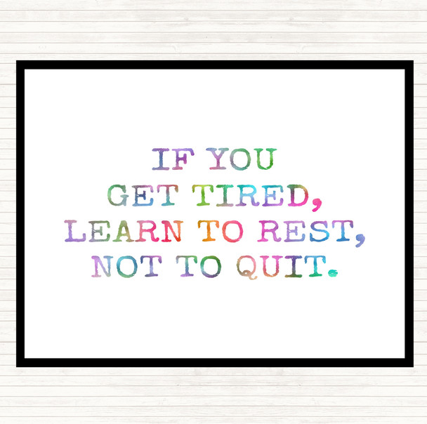 Learn To Rest Rainbow Quote Dinner Table Placemat