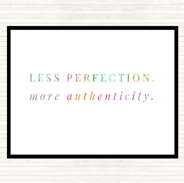 Less Perfection Rainbow Quote Dinner Table Placemat