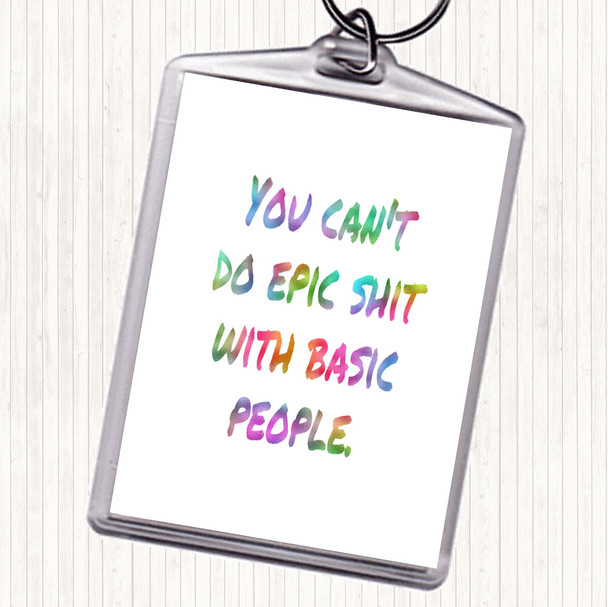 Basic People Rainbow Quote Bag Tag Keychain Keyring