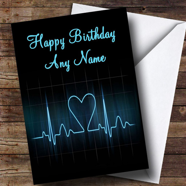 Heart Beat Monitor Romantic Personalised Birthday Card