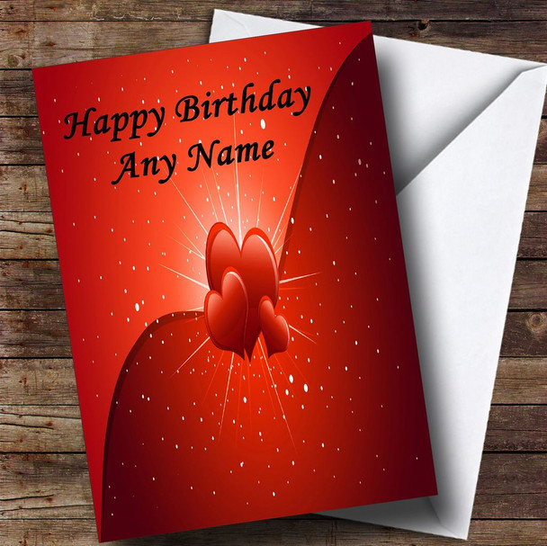 Hearts And Stars Romantic Personalised Birthday Card