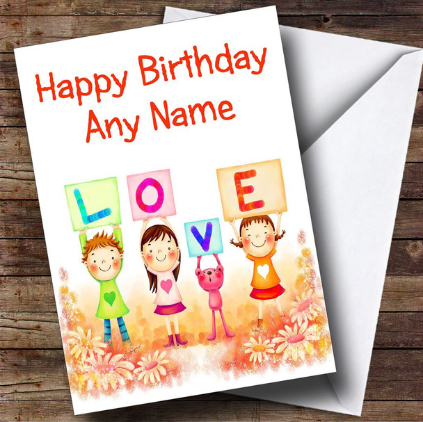 Cute 'Love' Romantic Personalised Birthday Card