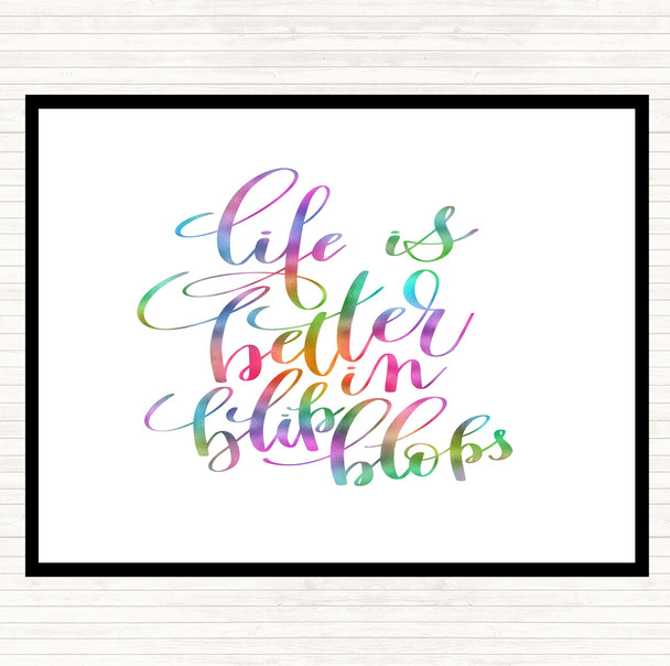 Life Is Better In Flip Flops Rainbow Quote Dinner Table Placemat