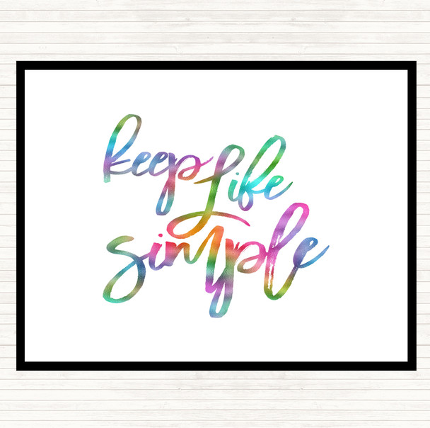 Life Simple Rainbow Quote Dinner Table Placemat