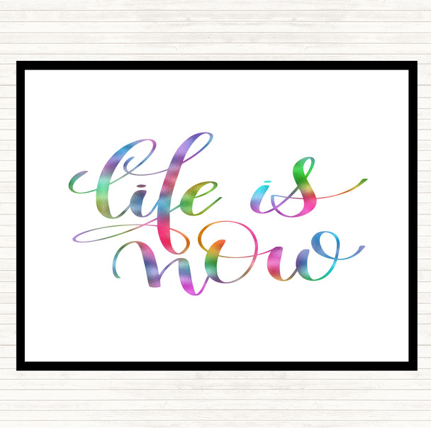 Life Snow Rainbow Quote Mouse Mat Pad