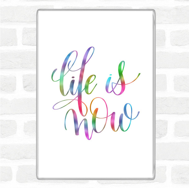 Life Snow Rainbow Quote Jumbo Fridge Magnet