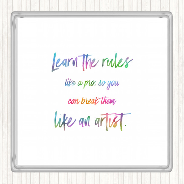 Like A Pro Rainbow Quote Drinks Mat Coaster