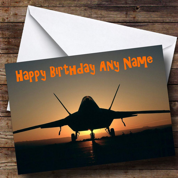 Plane At Sunset Personalised Birthday Card