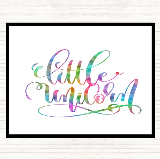 Little Unicorn Rainbow Quote Dinner Table Placemat