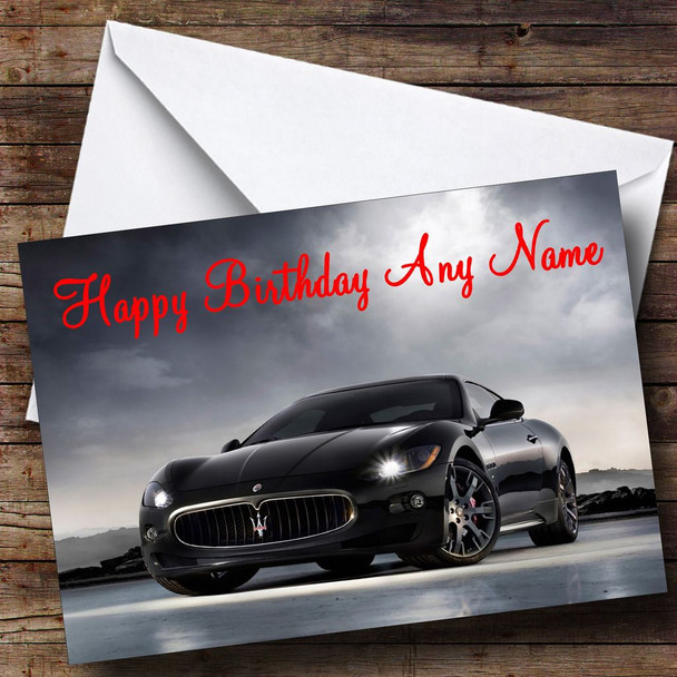 Maserati Granturismo Black Personalised Birthday Card