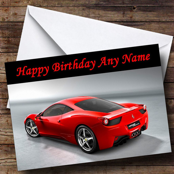 Red Ferrari Italia Personalised Birthday Card